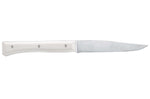 Coffret 4 couteaux de table Opinel Facette manche VittEr® blanc lame 11cm inox lisse