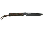 Couteau Wildsteer Wild Tech4 XL WT4XL3116 lame noire 11,5cm manche paracorde Woodland Camo + étui en POM