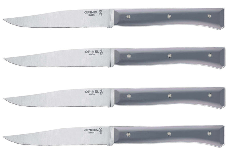 Coffret 4 couteaux de table Opinel Facette manche VittEr® ardoise lame 11cm inox microdentée