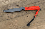 Couteau Wildsteer Wild Tech4 XL WT4XL3122 lame noire 11,5cm manche paracorde Orange Fluo + étui en POM