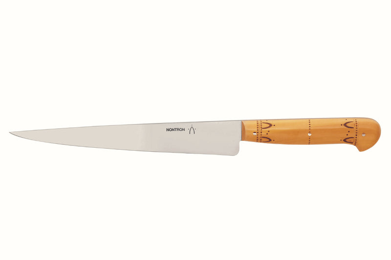 Couteau à découper manche buis Nontron lame 20cm