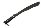 Machette kukri Wildsteer W Tiger WTIG3113N 45cm lame noire manche Kraton noir + étui en nylon