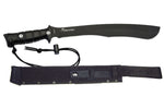 Machette kukri Wildsteer W Tiger WTIG3113NM 45cm lame noire manche Kraton noir + étui en nylon MOLLE