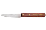 Couteau d'office Nogent Classic en bois de charme teinte merisier lame crantée 9cm