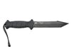 Couteau Wildsteer Sherkan SHE3113 lame noire tanto 13,5cm manche tactiprène noir + étui en POM/nylon