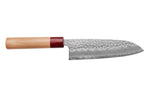 Couteau santoku japonais artisanal Tsunehisa Aogami Super martelé 16,5cm