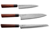 Coffret de 3 couteaux japonais Kanetsugu Heptagon Uto universel, chef et pain