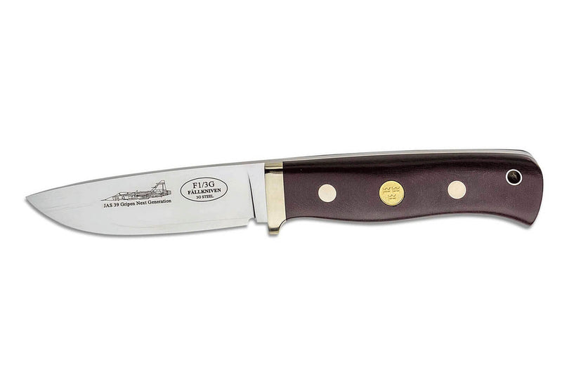 Couteau Fallkniven F1 Swedish Air Force NG F1L3GMM édition limitée lame 10cm manche micarta marron + étui cuir + coffret