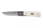 Couteau pliant Fallkniven RL1EY manche Elforyn imitation ivoire 9,5cm + étui en daim
