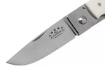 Couteau pliant Fallkniven RL1EY manche Elforyn imitation ivoire 9,5cm + étui en daim
