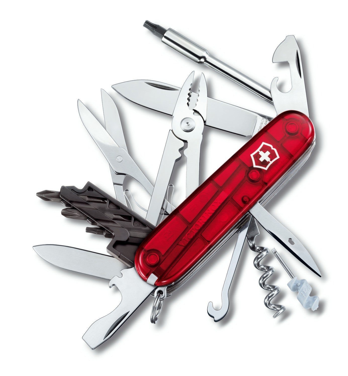 Couteau suisse Victorinox Cyber Tool M rouge translucide 91mm 34 fonctions