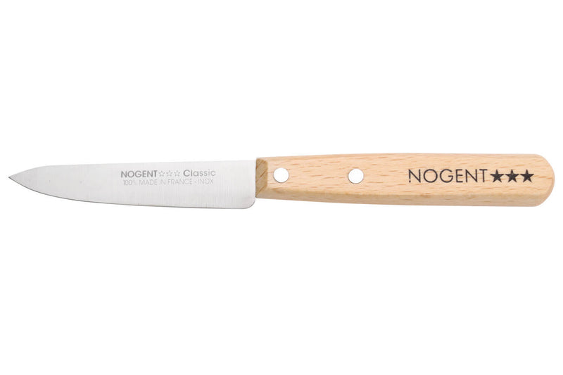 Couteau d'office Nogent Classic manche en hêtre lame lisse 9cm