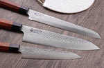 Coffret de 3 couteaux japonais Kanetsugu Heptagon Uto universel, chef et pain