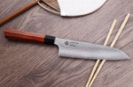 Couteau santoku japonais Kanetsugu Heptagon Uto martelé 17cm