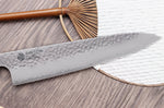 Couteau de chef japonais Kanetsugu Heptagon Uto martelé 20cm
