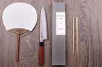Couteau de chef japonais Kanetsugu Heptagon Uto martelé 20cm