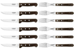 Coffret de 6 couteaux à steak lame crantée + 6 fourchettes Tramontina Jumbo