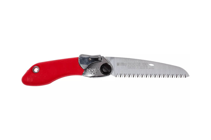 Scie pliante d'élagage Silky Pocketboy 34613 lame droite manche caoutchouc rouge 16cm