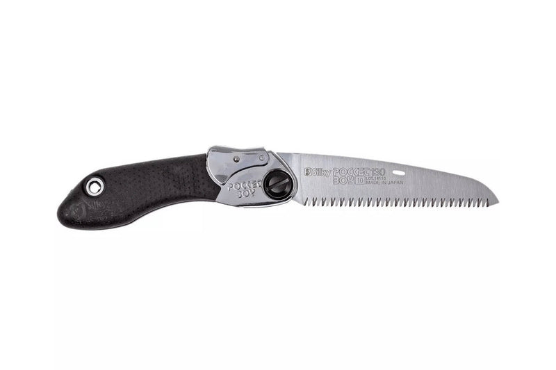 Scie pliante d'élagage Silky Pocketboy 340-13 lame droite manche caoutchouc noir 16cm