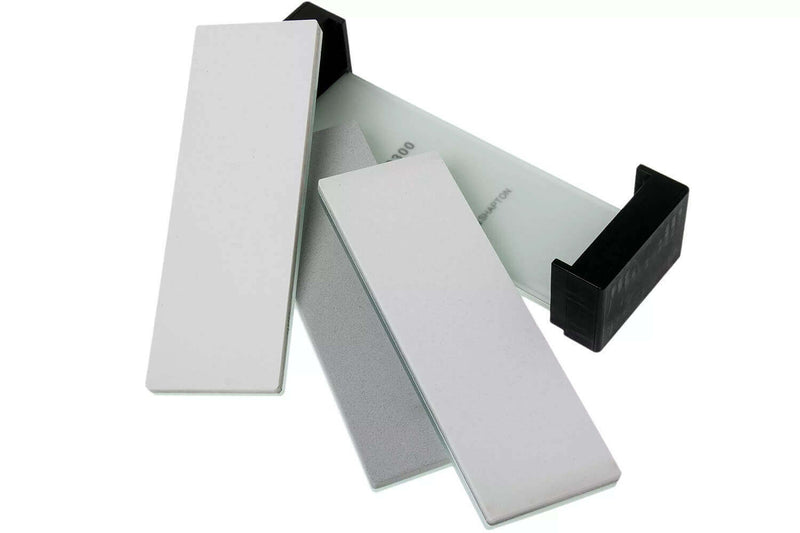 Set 3 pierres à aiguiser japonaises Shapton Glass Stone 50308 grains 500, 2000 et 8000 + support
