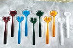 Couverts à salade Guzzini Dolcevita en polymère biosourcé - Perle - Turquoise - Ambre