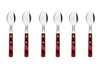 Ménagère 24 couverts de table Tramontina en inox et bois rouge