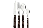 Ménagère 24 couverts de table Tramontina en inox et bois marron