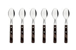 Ménagère 24 couverts de table Tramontina en inox et bois marron