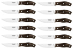 Set de 12 couteaux à steak Tramontina Jumbo lame 13cm manche bois marron