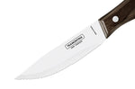 Set de 12 couteaux à steak Tramontina Jumbo lame 13cm manche bois marron