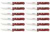 Set de 12 couteaux à steak Tramontina Gaucho lame 13cm manche rouge