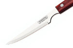 Set de 12 couteaux à steak Tramontina lame crantée 10cm manche rouge