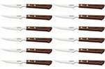 Set de 12 couteaux à steak Tramontina lame crantée 10cm manche marron