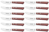 Set de 12 couteaux à steak/pizza Tramontina manche rouge