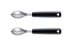 Set de 2 cuillères à quenelle Triangle en acier inox manches en green grip - 6 cm