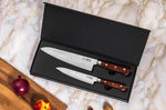 Coffret 2 couteaux de cuisine Fukito Rosewood Damas 67 couches : Universel + Chef