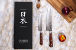 Coffret 2 couteaux de cuisine Fukito Rosewood Damas 67 couches : Universel + Chef