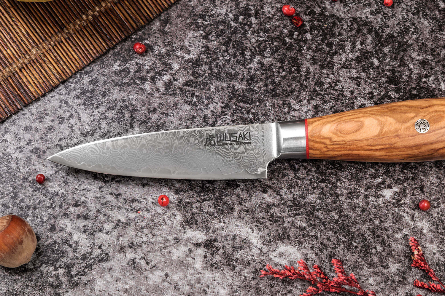 Couteau d'office 9cm Wusaki Fujiko 10CR damas