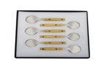 Coffret de 6 cuillères à café Nontron 87603 manche buis rond pyrogravé 14cm
