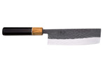 Couteau nakiri 16,5cm japonais artisanal Yuzo Black SLD ébène et olivier