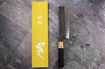 Couteau nakiri 16,5cm japonais artisanal Yuzo Black SLD ébène et olivier