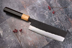 Couteau nakiri 16,5cm japonais artisanal Yuzo Black SLD ébène et olivier