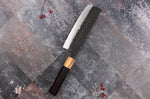 Couteau nakiri 16,5cm japonais artisanal Yuzo Black SLD ébène et olivier