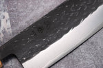 Couteau nakiri 16,5cm japonais artisanal Yuzo Black SLD ébène et olivier