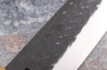 Couteau santoku 16,5cm japonais artisanal Yuzo Black SLD ébène et olivier