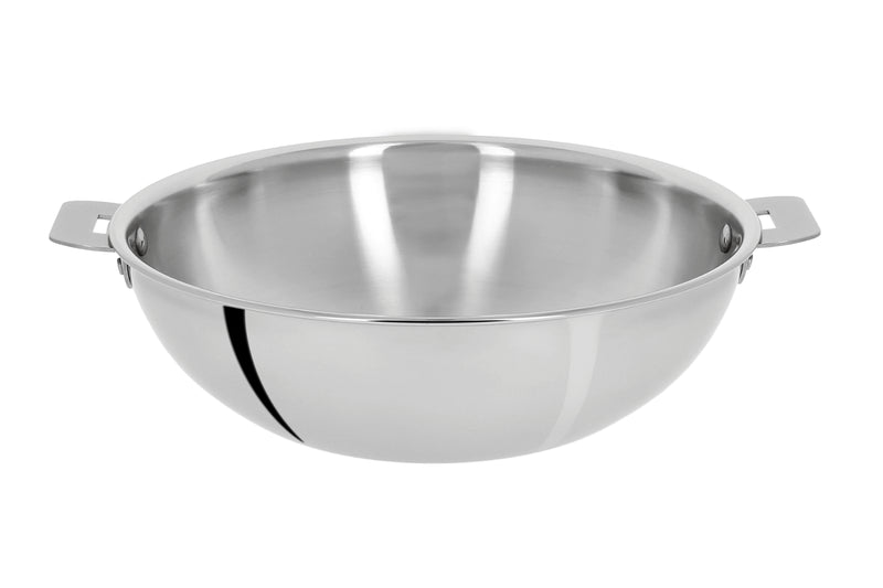 Wok Cristel Casteline amovible en inox 3 plis - 24cm