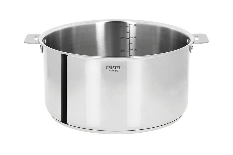 Casserole Cristel Casteline amovible en inox 5 plis - 14cm
