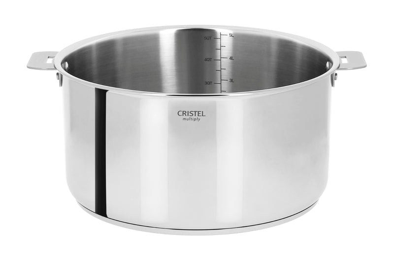 Faitout Cristel Casteline amovible en inox 5 plis - 22cm