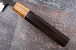 Couteau sujihiki 24cm japonais artisanal Yuzo Black SLD ébène et olivier