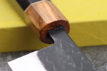 Couteau sujihiki 24cm japonais artisanal Yuzo Black SLD ébène et olivier